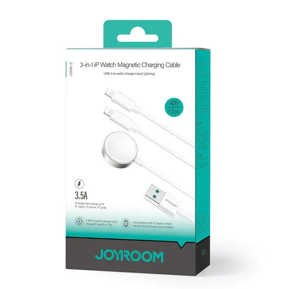 Joyroom 3-in-1 iP Watch Magnetic Charging Cable 1.2m - iCase Stores