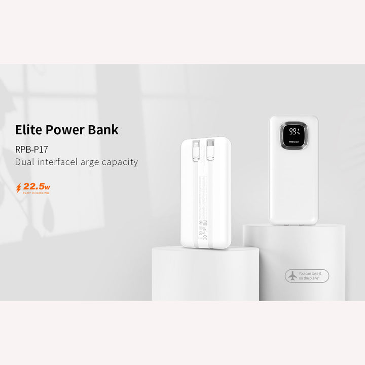 Recci Elite 20000mAh Power Bank 22.5W with Digital Display - iCase Stores