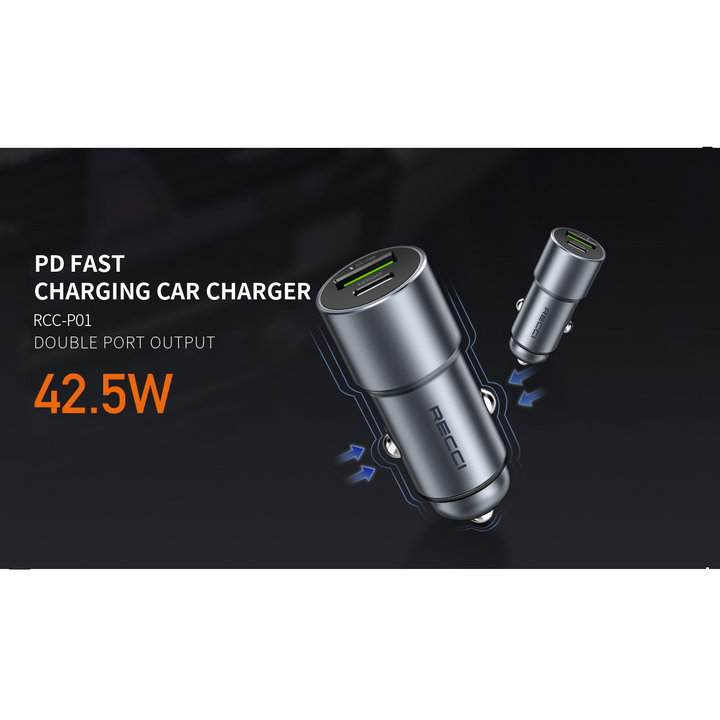 Recci C-Route Car Charger 42.5W - iCase Stores