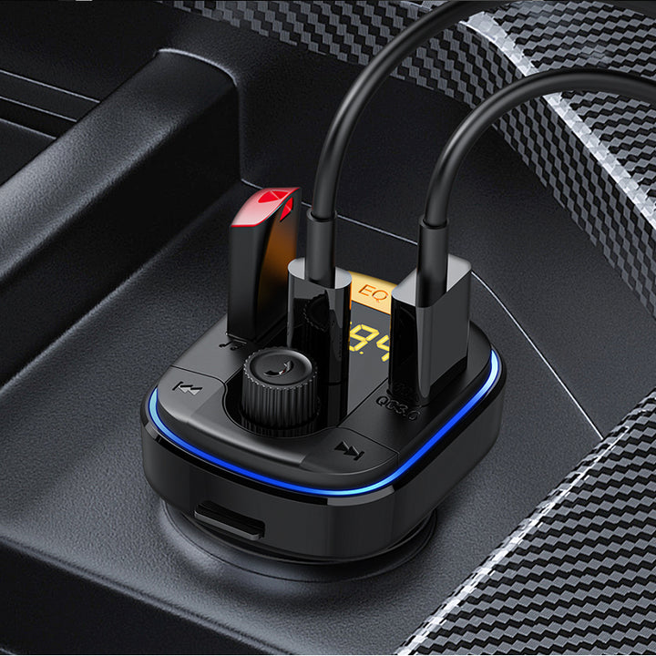 Recci 5 in 1 Hands-Free Wireless Transmitter Fast Car Charger With Earphone SD, TF Function - iCase Stores