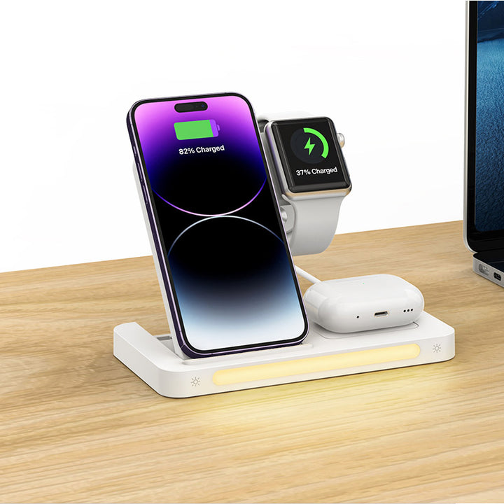 Recci 4 in 1 Folding Wireless Charger with Night Light 15W - iCase Stores