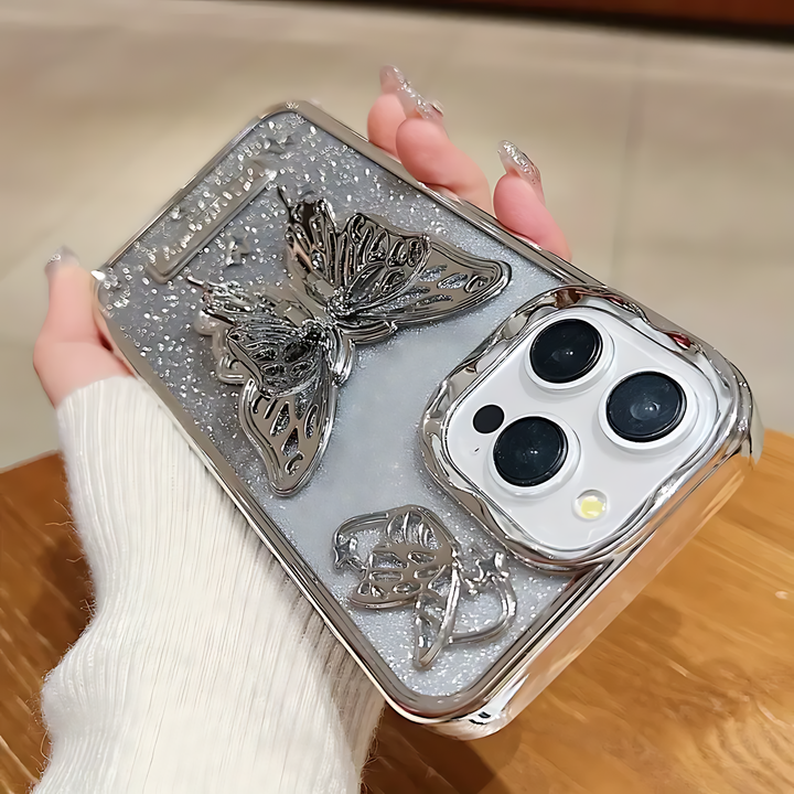 Three-dimensional Butterfly Glitter Case - iCase Stores