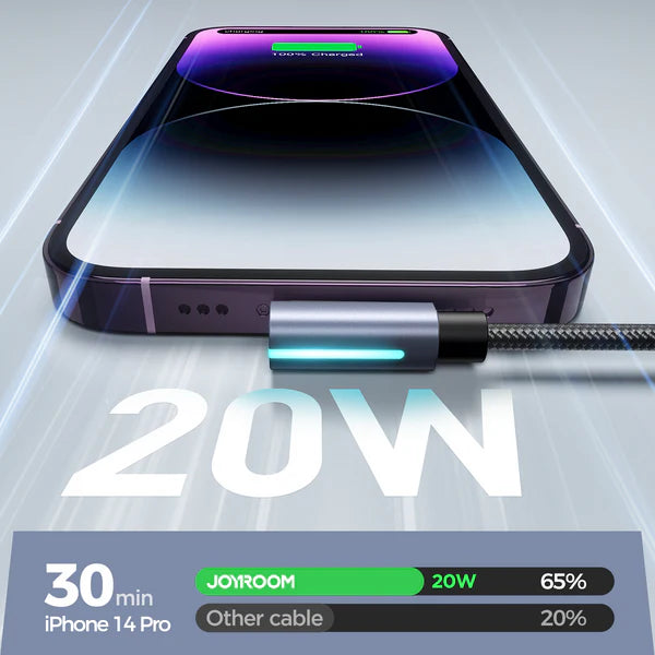 Joyroom Type-C to Lightning Right Angle Fast Charging Data Cable 1.2M - iCase Stores