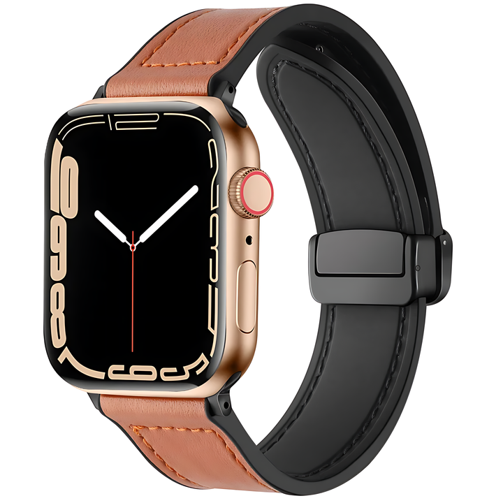 Mag Ease Leather Band With Magnetic Folding Buckle for Apple Watch - iCase Stores