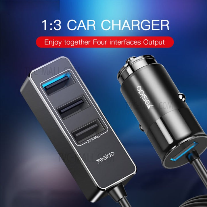 Yesido Car Charger Patulous Four Interfaces 5.5A - iCase Stores