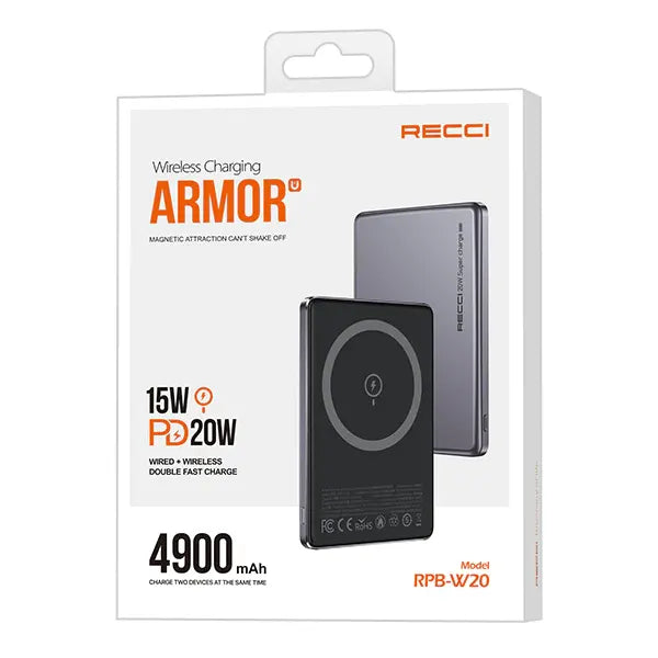 Recci Armor Wireless Magnetic Power Bank PD20W - iCase Stores