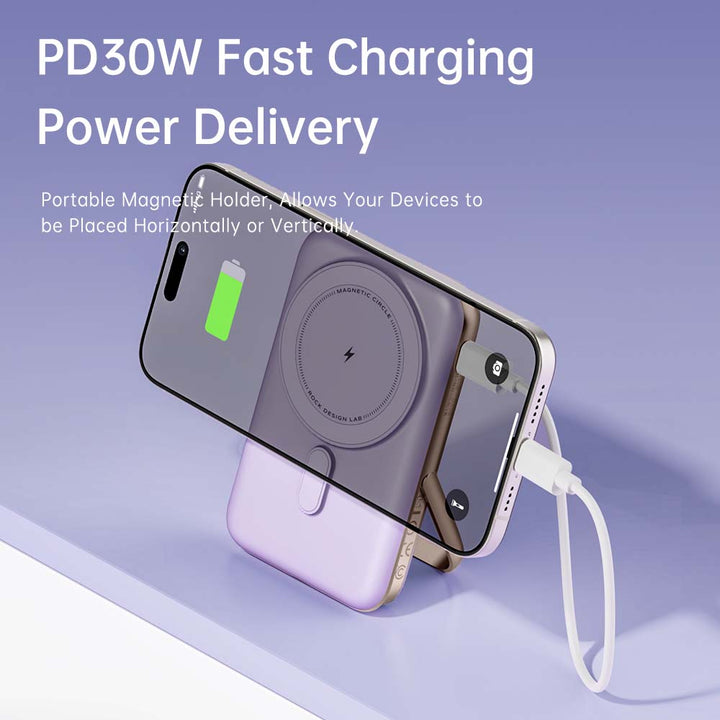 Rock Magnetic Wireless Fast Charger Power Bank 10000mAh /30W - iCase Stores