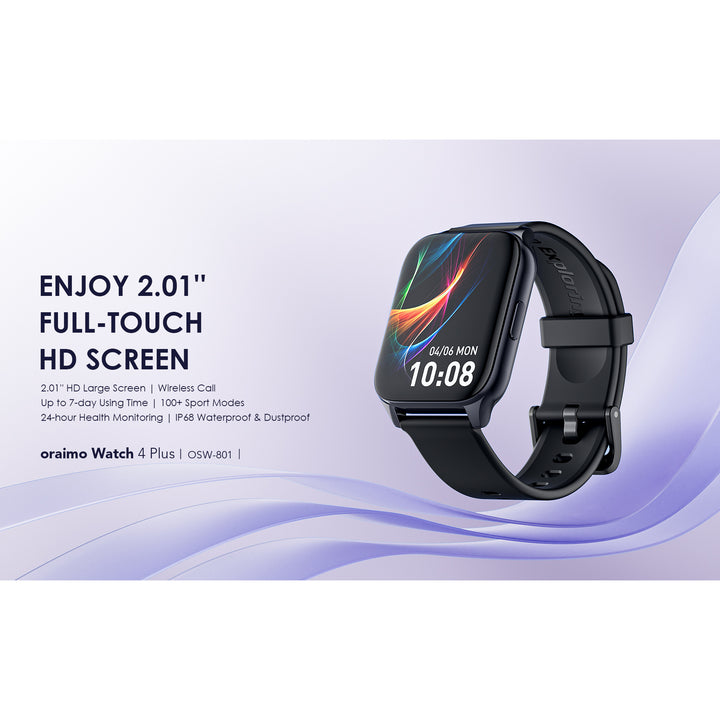 Oraimo Watch 4 Plus Smartwatch 2.01'' Large Screen Bluetooth - iCase Stores