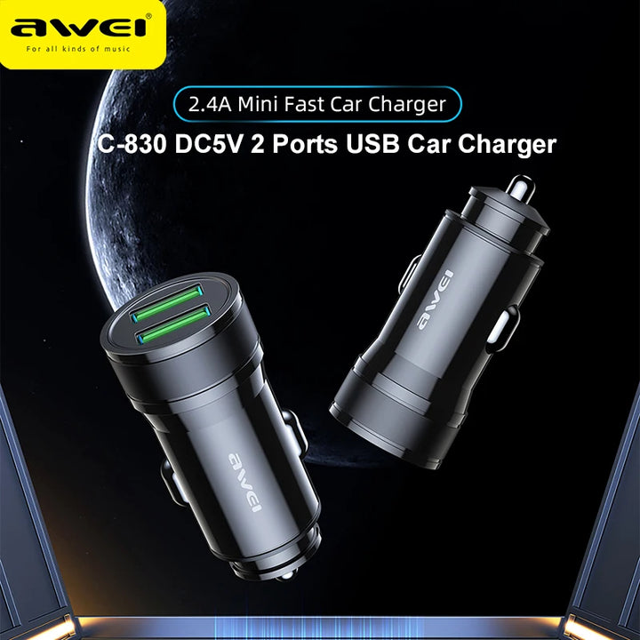 Awei Dual USB Port Car Charger 2.4A - iCase Stores