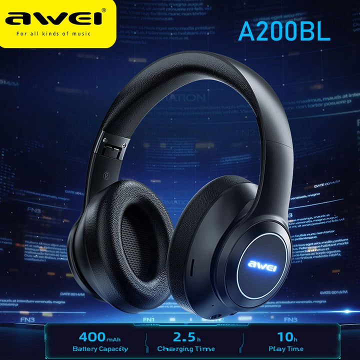 Awei RGB Gaming Headset with Mic OverEar Headphones Bluetooth - iCase Stores