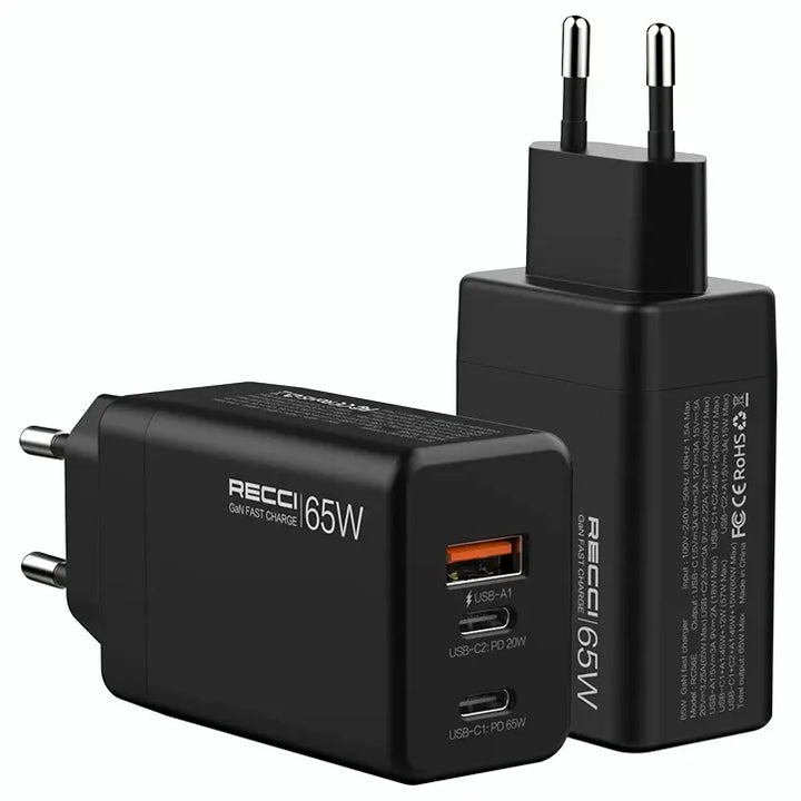 Recci GaN Fast Charger With 3 Port Output 56W - iCase Stores