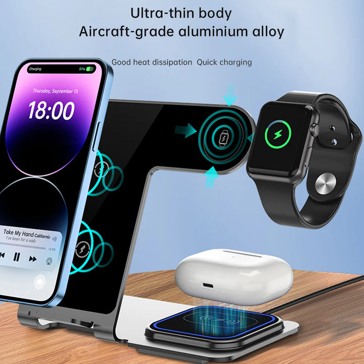 3-in-1 Wireless Charging Station 15W - iCase Stores