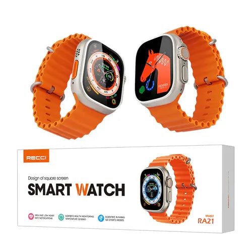 Recci Sports Smart Watch with Waterproof Square Screen - iCase Stores