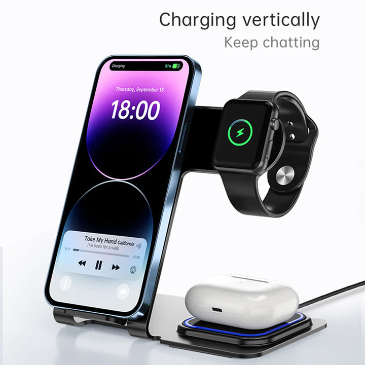 3-in-1 Wireless Charging Station 15W - iCase Stores