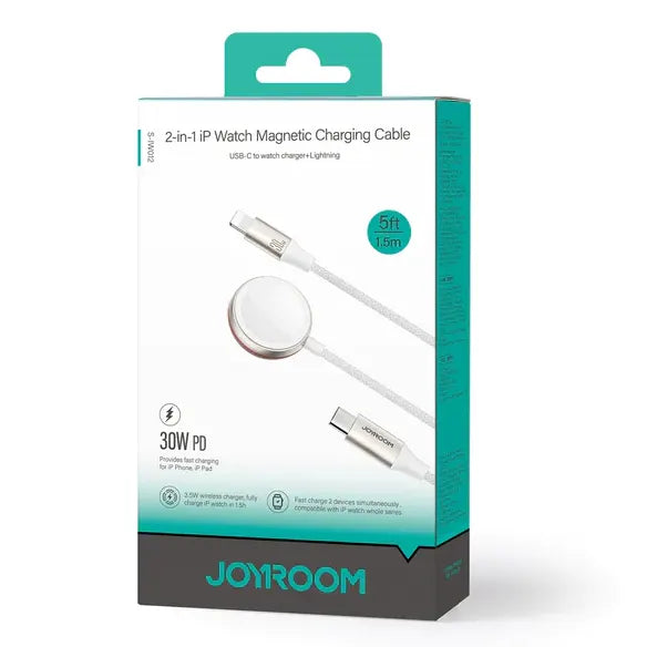 Joyroom 2-in-1 iP Watch Magnetic Fast Charging Cable 30W / 1.5m - iCase Stores