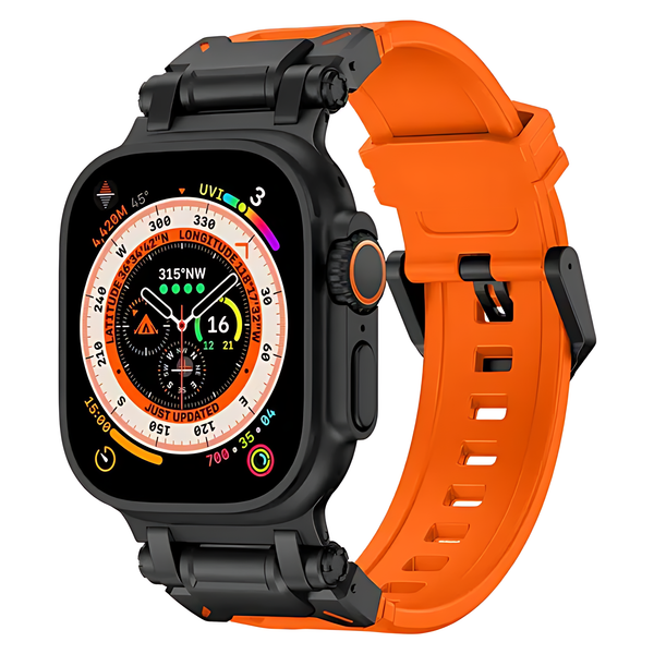 Tough Hybrid Metal Soft Rubber Band for Apple Watch