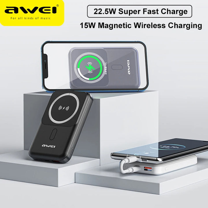 Awei Super Fast Charger Wireless Power Bank 10000mAh / 22.5W - iCase Stores