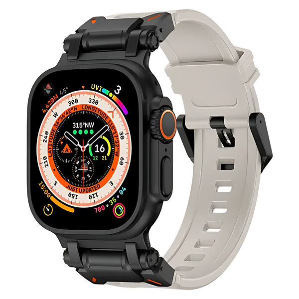 Tough Hybrid Metal Soft Rubber Band for Apple Watch