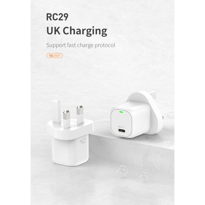 Recci GaN 25W Wall Charger 3 Pin Standard - iCase Stores