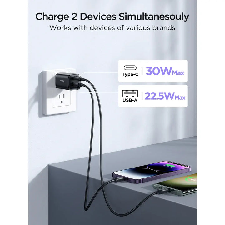 Joyroom Dual Port Mini Intelligent Fast Charger 30W - iCase Stores