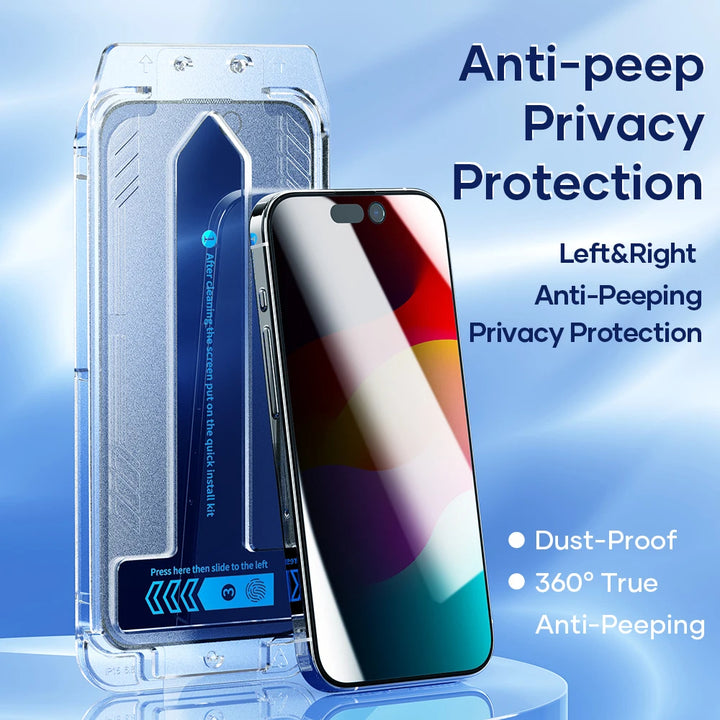 ROCK Full Coverage Anti-Peep Privacy Anti-Static Tempered Glass Screen Protector 0.33mm - iCase Stores