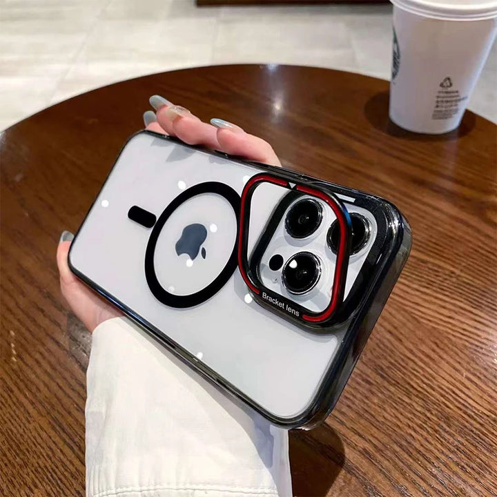 Transparent Magnetic Phone Case With Holder - iCase Stores