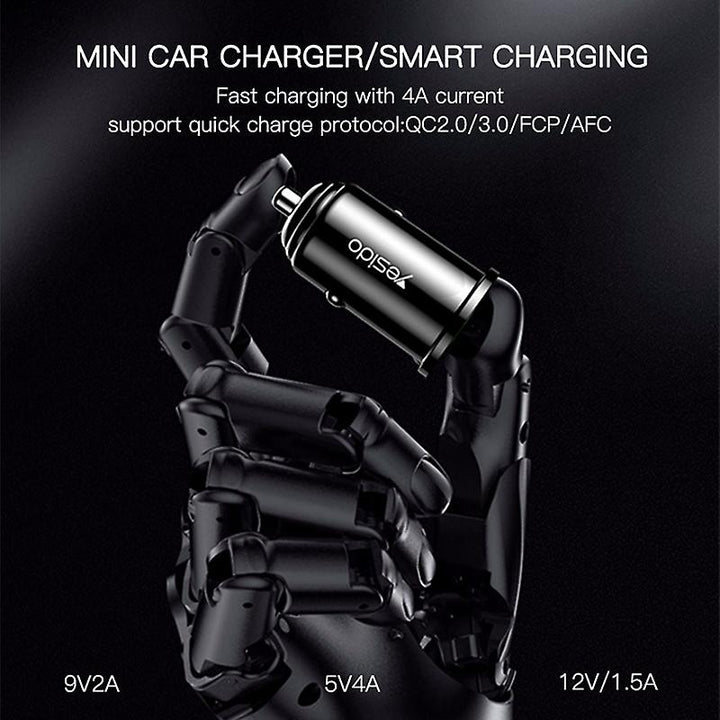 Yesido Multi-Protocol Super Quick Charging Mini Car Charger - iCase Stores