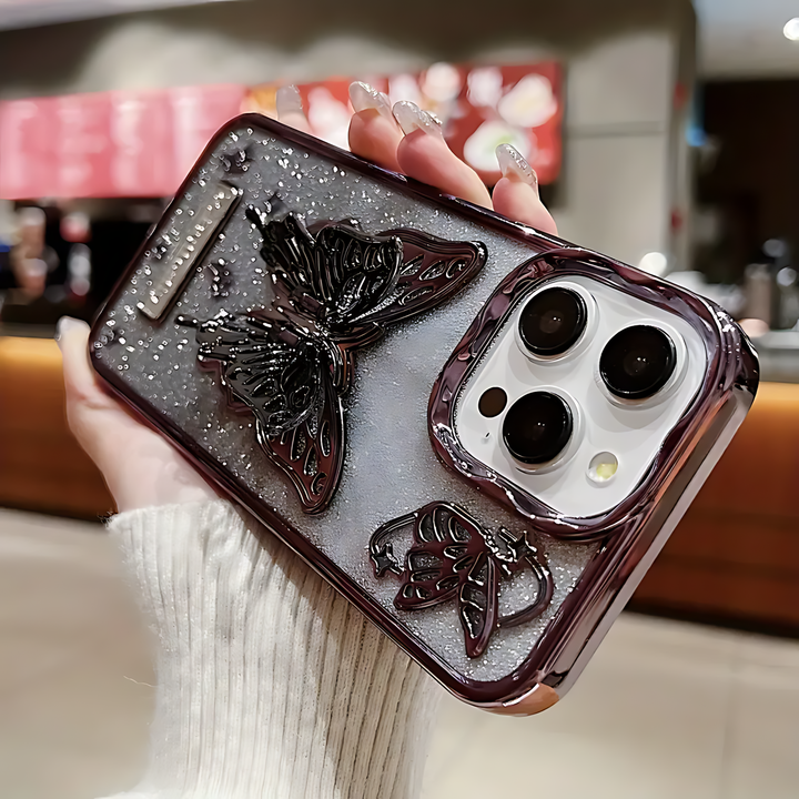 Three-dimensional Butterfly Glitter Case - iCase Stores