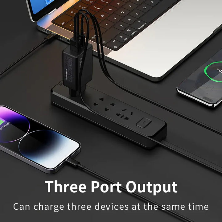 Recci GaN Fast Charger With 3 Port Output 56W - iCase Stores