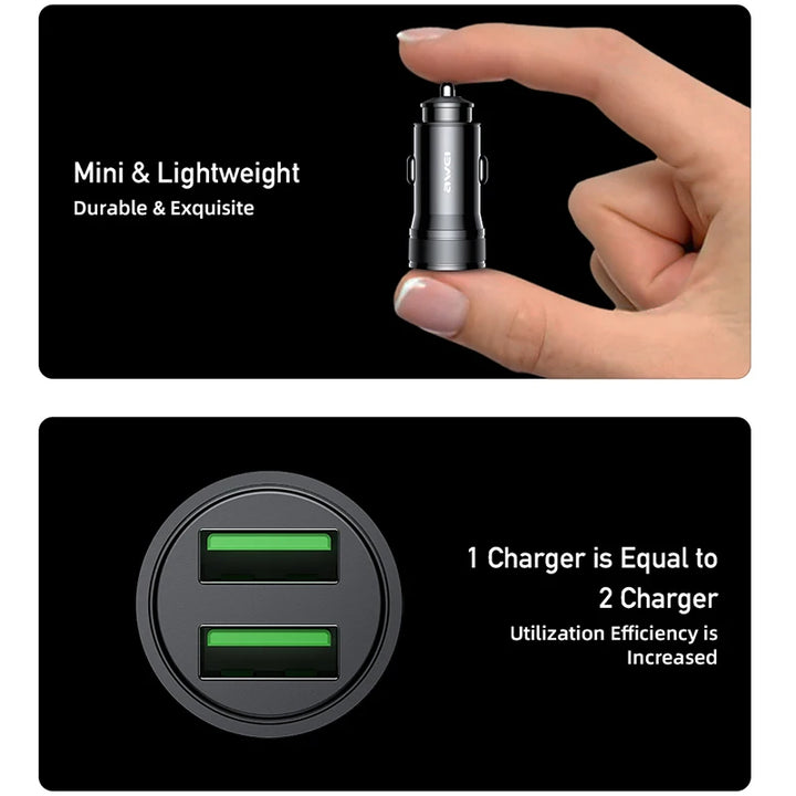 Awei Dual USB Port Car Charger 2.4A - iCase Stores