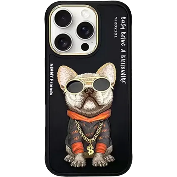 Nimmy 3D Pug Chain Leather Case