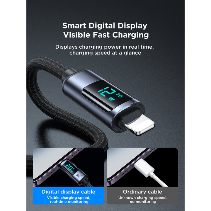 Joyroom Prism Series Digital Display Fast Charging Data Cable 2.4A / 1.2m - iCase Stores