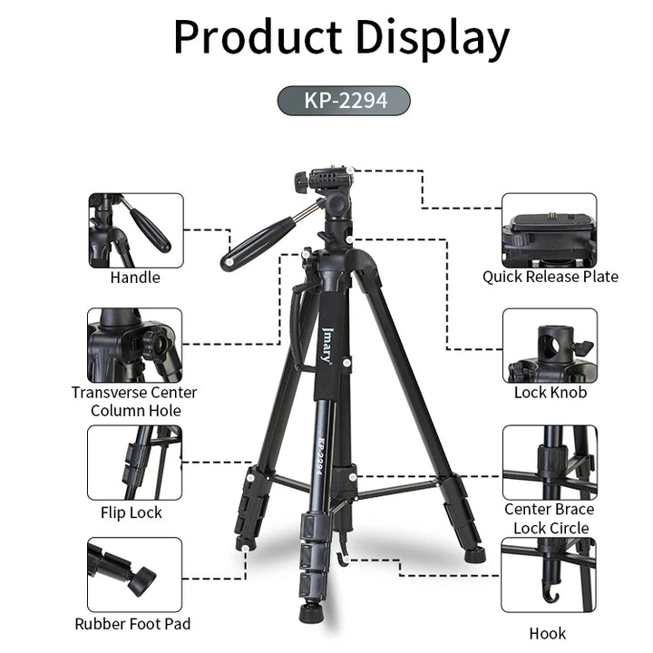 Jmary Rotatable Center Column Aluminum Alloy Stand Axis Horizontal Monopod Tripod for DSLR Camera - iCase Stores