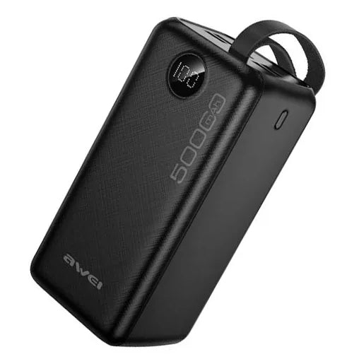 Awei Powerful Power Bank Spare External Battery Fast Charge With Led Digital Display 50000mAh - iCase Stores