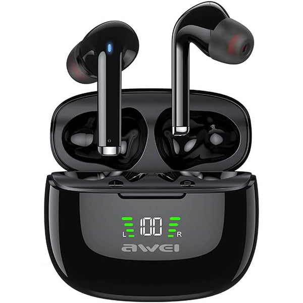 Awei ANC Fone Bluetooth Earphones Wireless Headphones LED Display TWS Headset Gamer Noise Reduction Earbuds with Dual Mic - iCase Stores