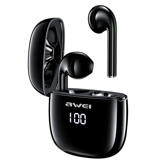 Awei Wireless Bluetooth Earphones & Charing Case with Led Display - iCase Stores