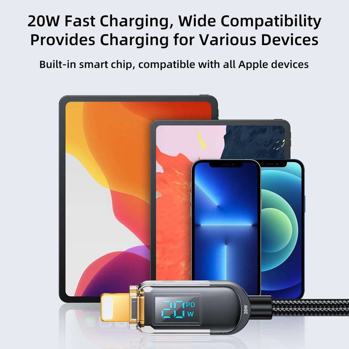 Joyroom 20W Digital Display Fast Charging Cable 1.2m Type-C to Lightning Cable - iCase Stores