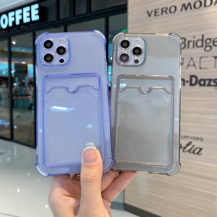 Rubber Soft Skin Silicone Protective Case with Card Slot - iCase Stores