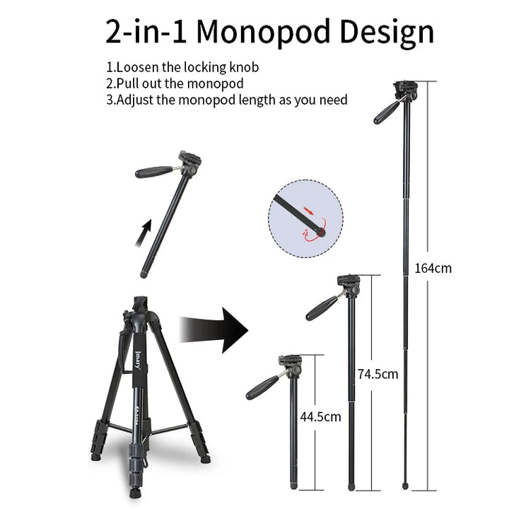 Jmary Rotatable Center Column Aluminum Alloy Stand Axis Horizontal Monopod Tripod for DSLR Camera - iCase Stores