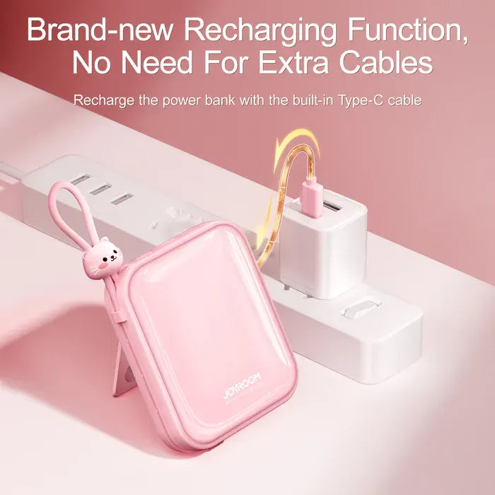 Joyroom Cutie Series Power Bank With Kickstand Built-In Lightning & Type-C Dual Cable 22.5W /  10000mAh - iCase Stores