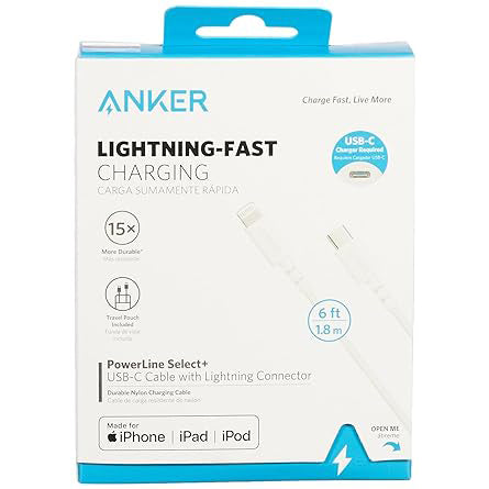 Anker PowerLine Select USB-C To Lightning Cable Nylon Braided (1.8m) - iCase Stores