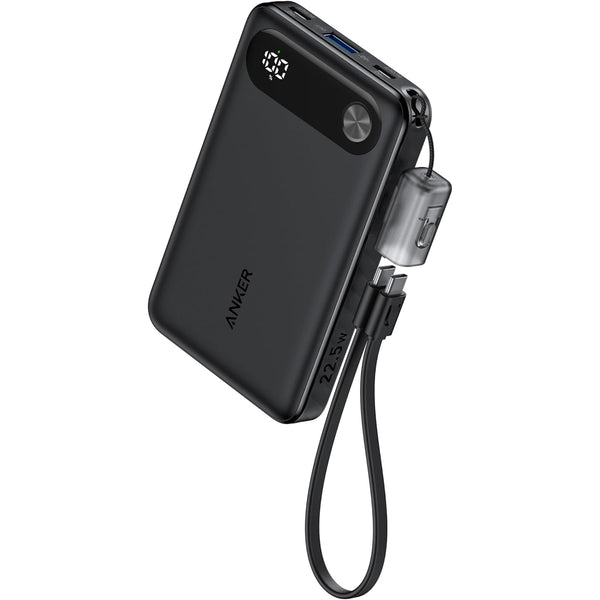 Anker Power Bank Portable Charger with Built-in USB-C Cable 10000mAh /22.5W