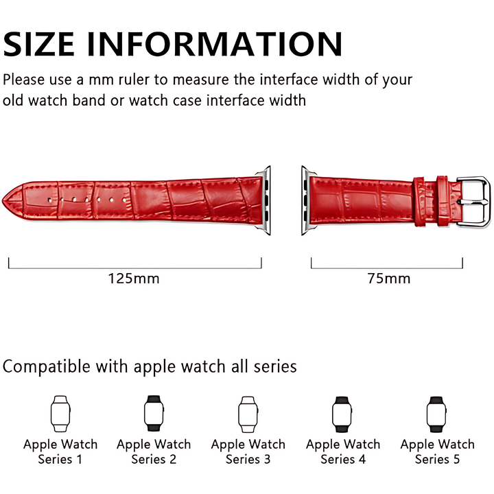 Leather Replacement Strap for Apple Watch - iCase Stores