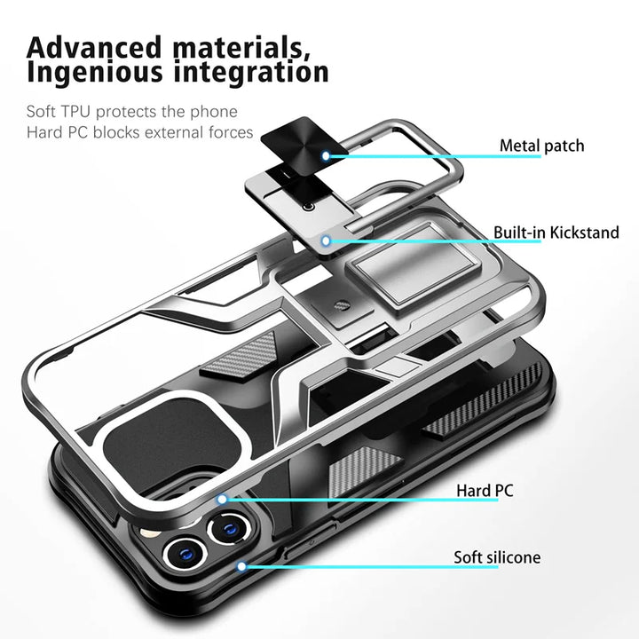 Armor Magnetic Shockproof Case with Foldable Holder - iCase Stores