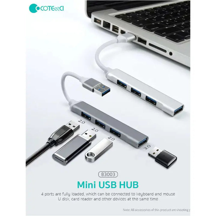 Coteetci Universal Mini Hub With 4 USB Ports - iCase Stores