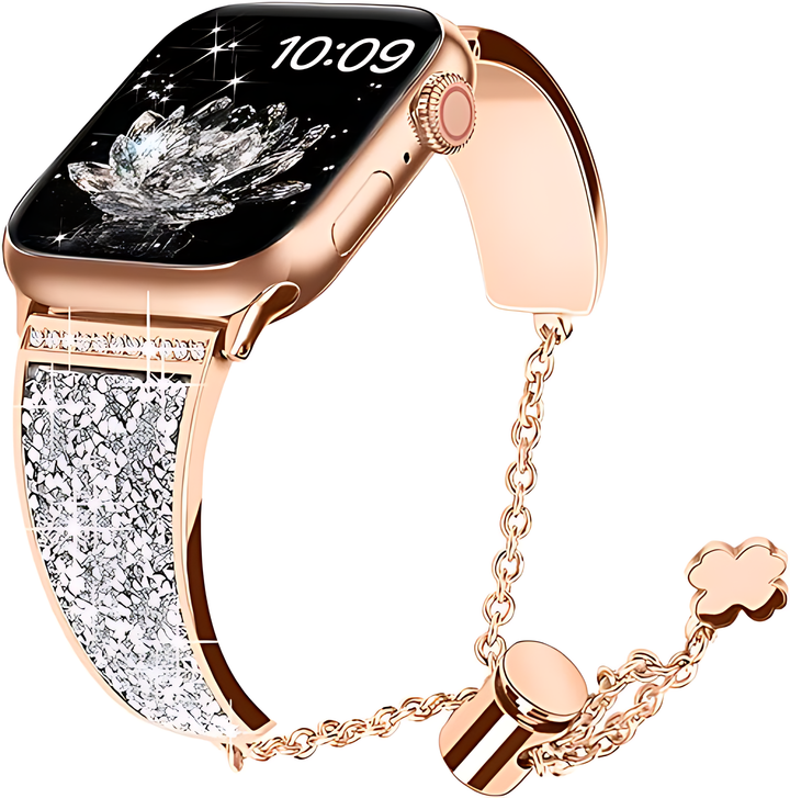 Diamond Bling Rhinestones Stainless Steel Replaceable Strap Bracelet For Apple Watch - iCase Stores