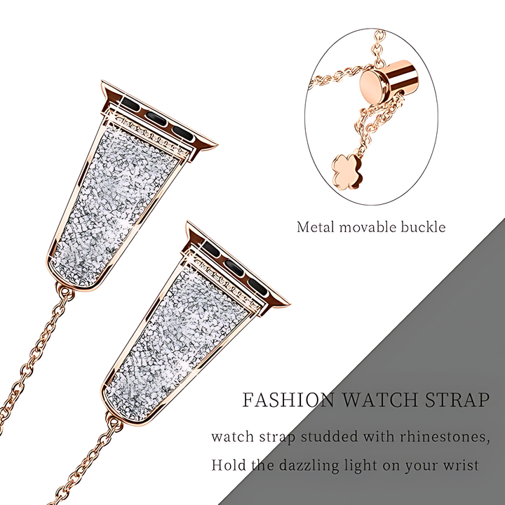 Diamond Bling Rhinestones Stainless Steel Replaceable Strap Bracelet For Apple Watch - iCase Stores