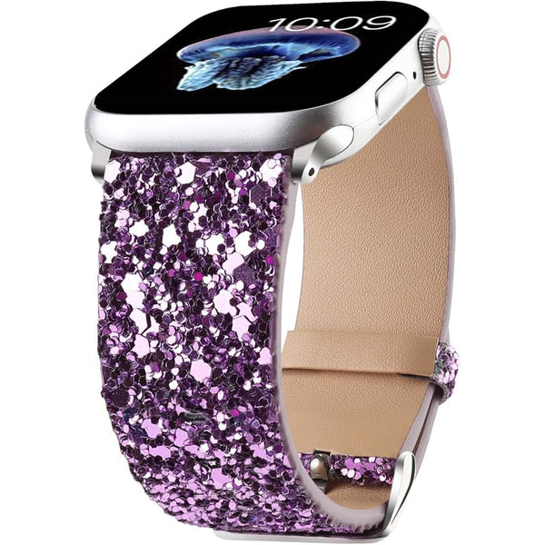 Leather Luxury Shiny Sparkle Strap for Apple Watch