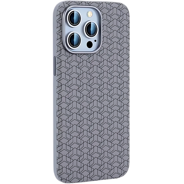 Matte Hard Leather Alloy Lens Geometric Lattices Case