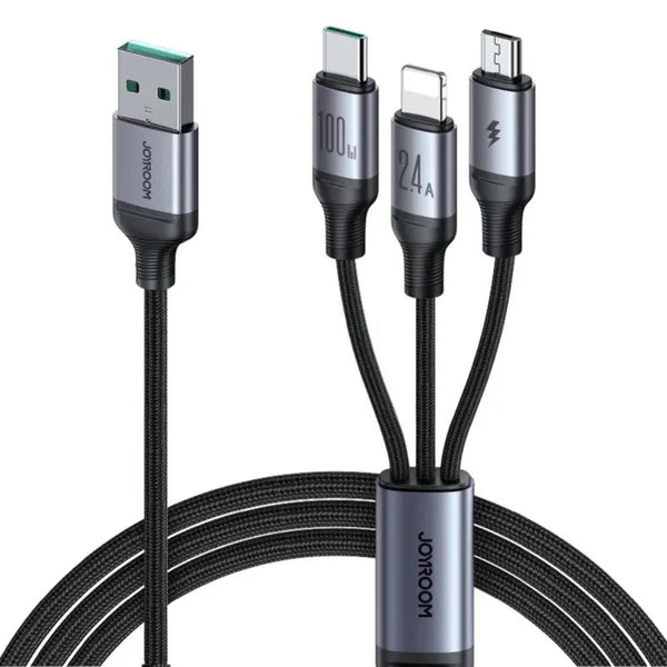 Joyroom Speedy Series 3-in-1 Fast Charging Cable 100W / 1.2m - iCase Stores